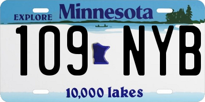 MN license plate 109NYB