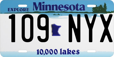 MN license plate 109NYX