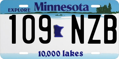 MN license plate 109NZB