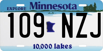 MN license plate 109NZJ