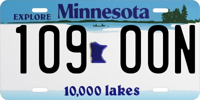 MN license plate 109OON
