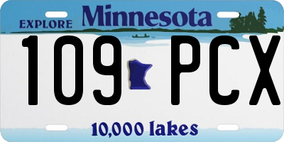MN license plate 109PCX