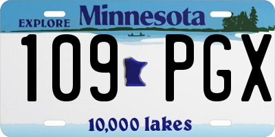 MN license plate 109PGX