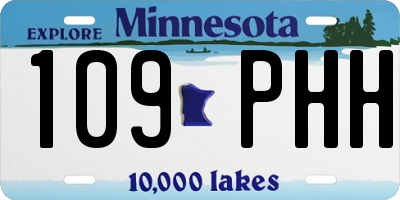 MN license plate 109PHH