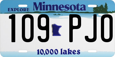 MN license plate 109PJO