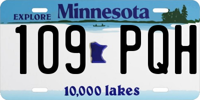 MN license plate 109PQH
