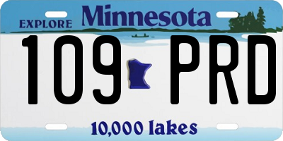 MN license plate 109PRD