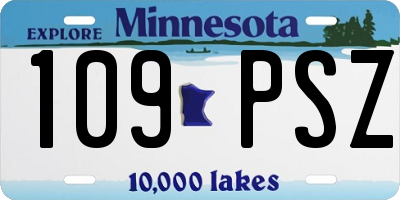 MN license plate 109PSZ
