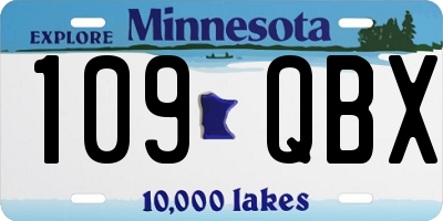 MN license plate 109QBX