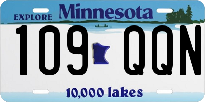 MN license plate 109QQN