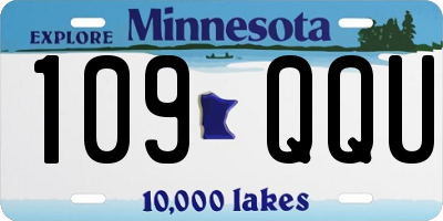 MN license plate 109QQU