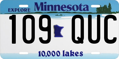 MN license plate 109QUC