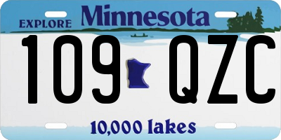 MN license plate 109QZC