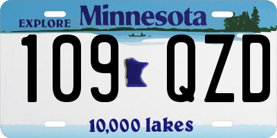 MN license plate 109QZD