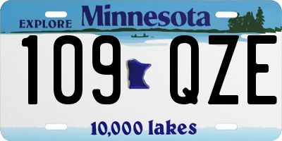 MN license plate 109QZE
