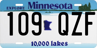 MN license plate 109QZF