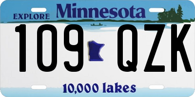 MN license plate 109QZK