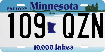 MN license plate 109QZN