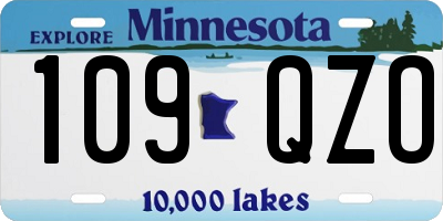MN license plate 109QZO