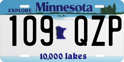 MN license plate 109QZP