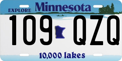 MN license plate 109QZQ