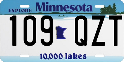 MN license plate 109QZT