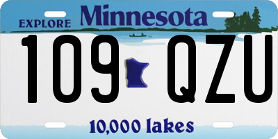 MN license plate 109QZU