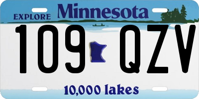 MN license plate 109QZV