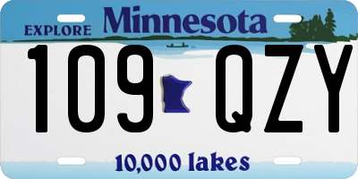 MN license plate 109QZY