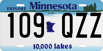 MN license plate 109QZZ