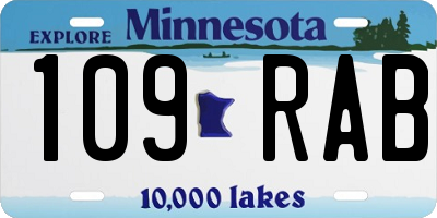 MN license plate 109RAB