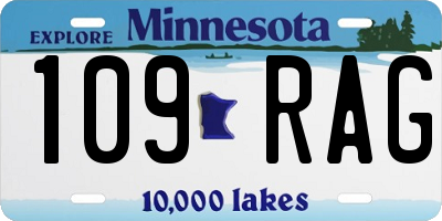 MN license plate 109RAG