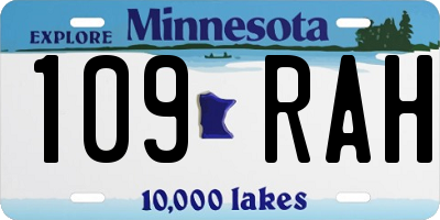 MN license plate 109RAH