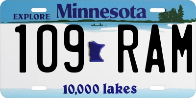 MN license plate 109RAM