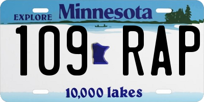 MN license plate 109RAP