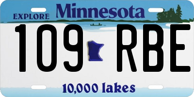 MN license plate 109RBE
