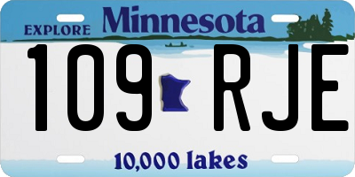 MN license plate 109RJE
