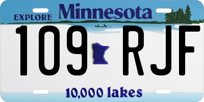 MN license plate 109RJF