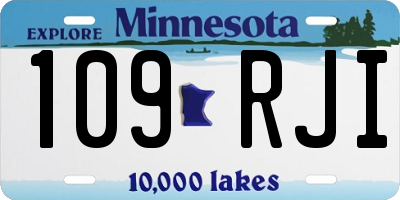 MN license plate 109RJI