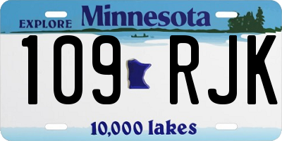MN license plate 109RJK