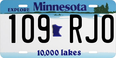 MN license plate 109RJO