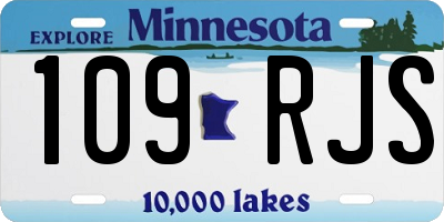 MN license plate 109RJS