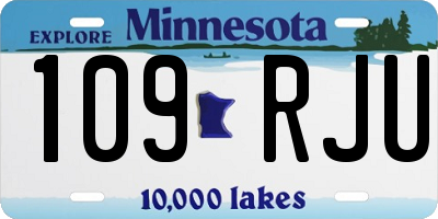 MN license plate 109RJU