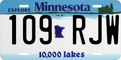 MN license plate 109RJW