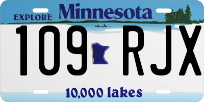MN license plate 109RJX