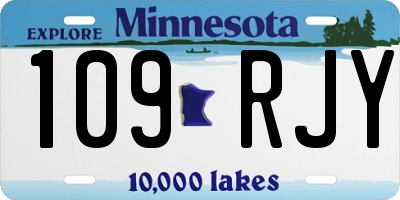 MN license plate 109RJY
