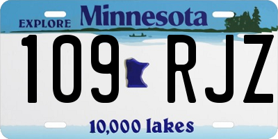 MN license plate 109RJZ