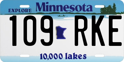 MN license plate 109RKE