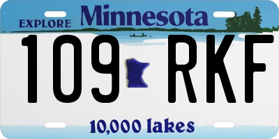 MN license plate 109RKF
