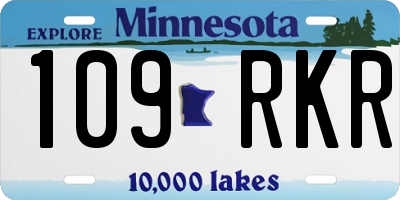MN license plate 109RKR